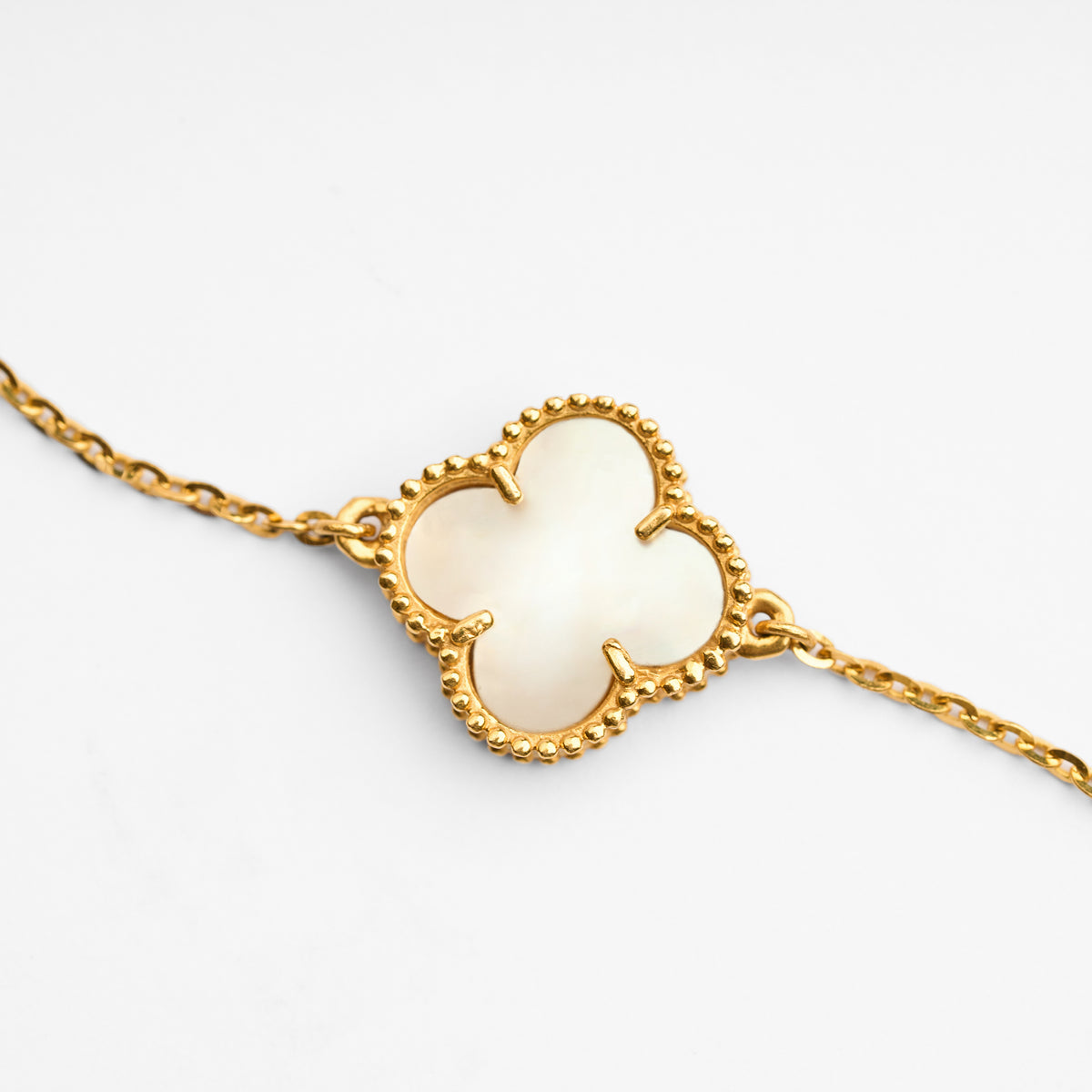 Gold Mother of Pearl Chain Bracelet