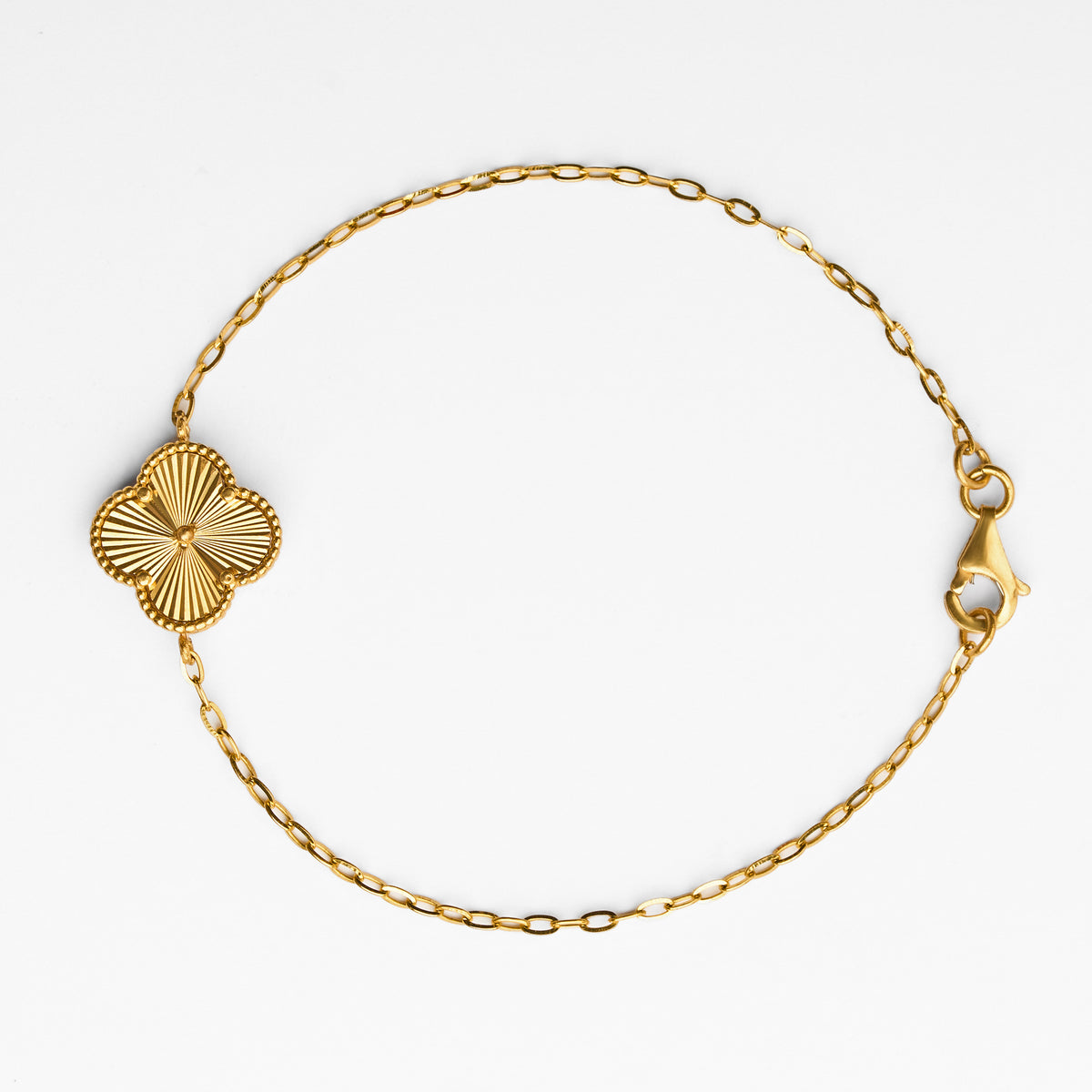 Gold Forcat Link Textured Chain Bracelet