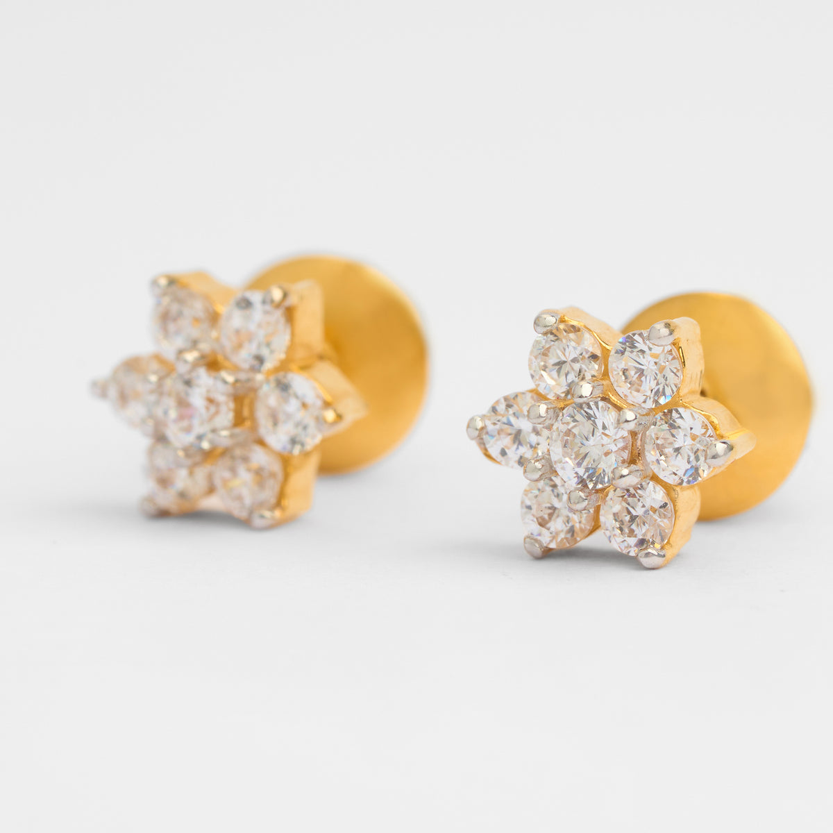Gold CZ Stud Earrings