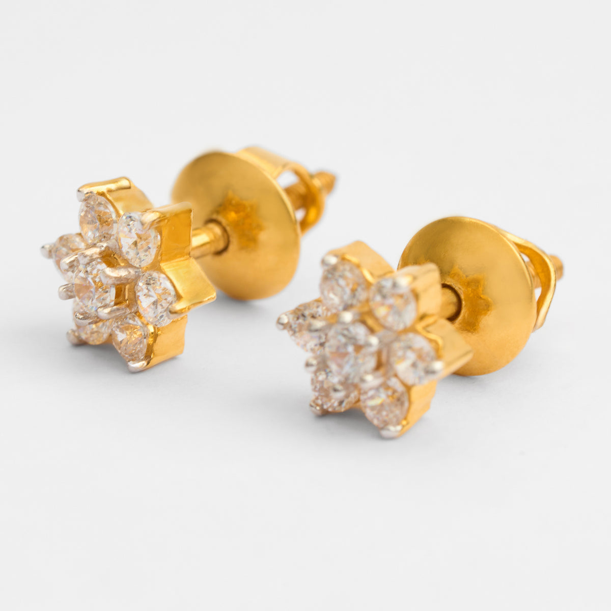 Gold CZ Stud Earrings