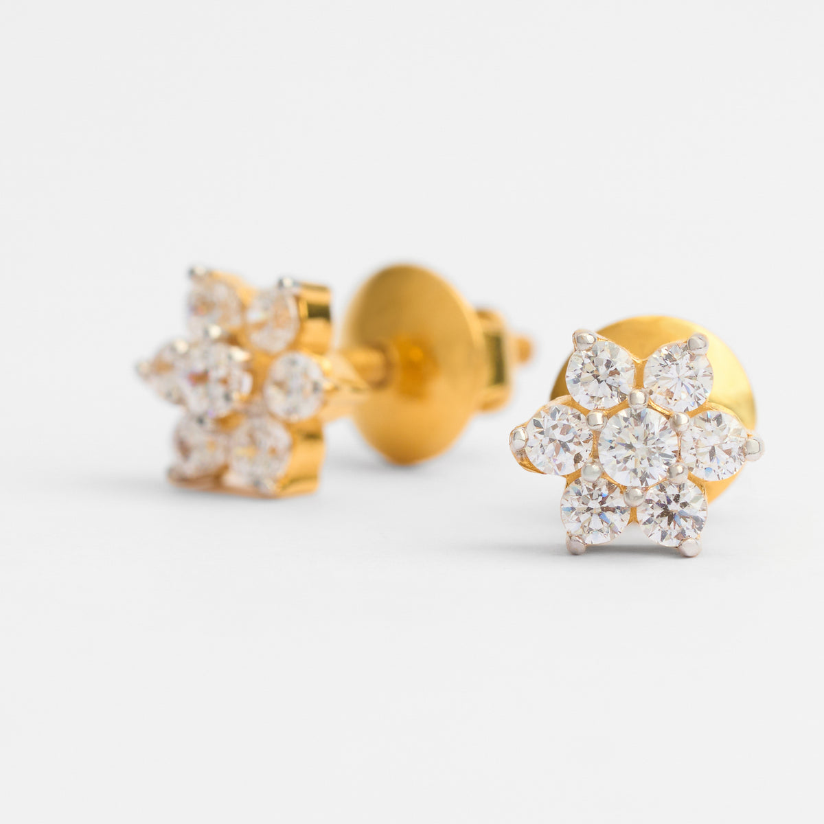 Gold CZ Stud Earrings