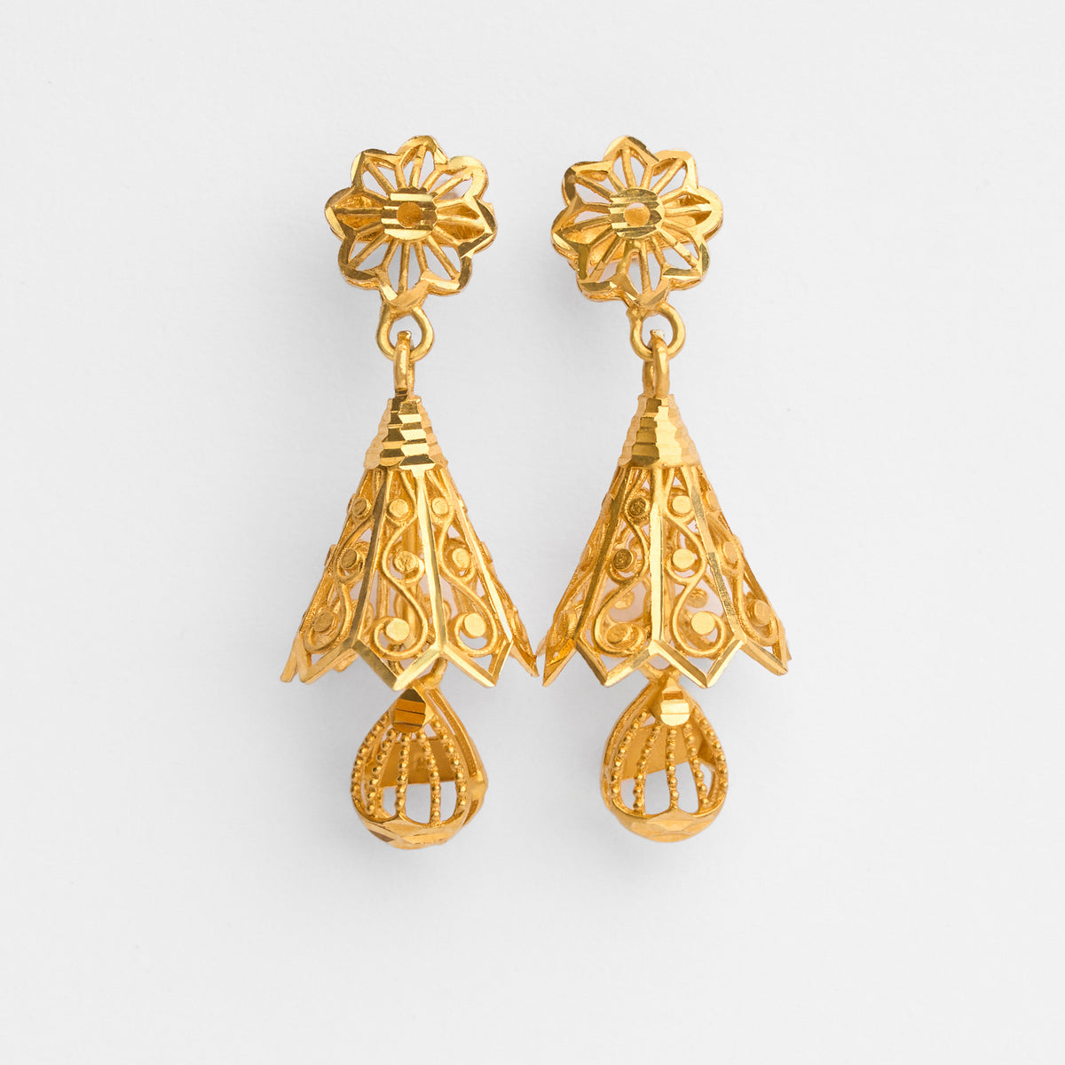 Plain Gold Jhumka Earrings
