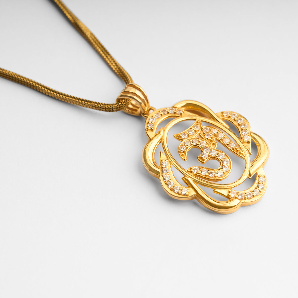 Men's Gold Religious CZ Pendant