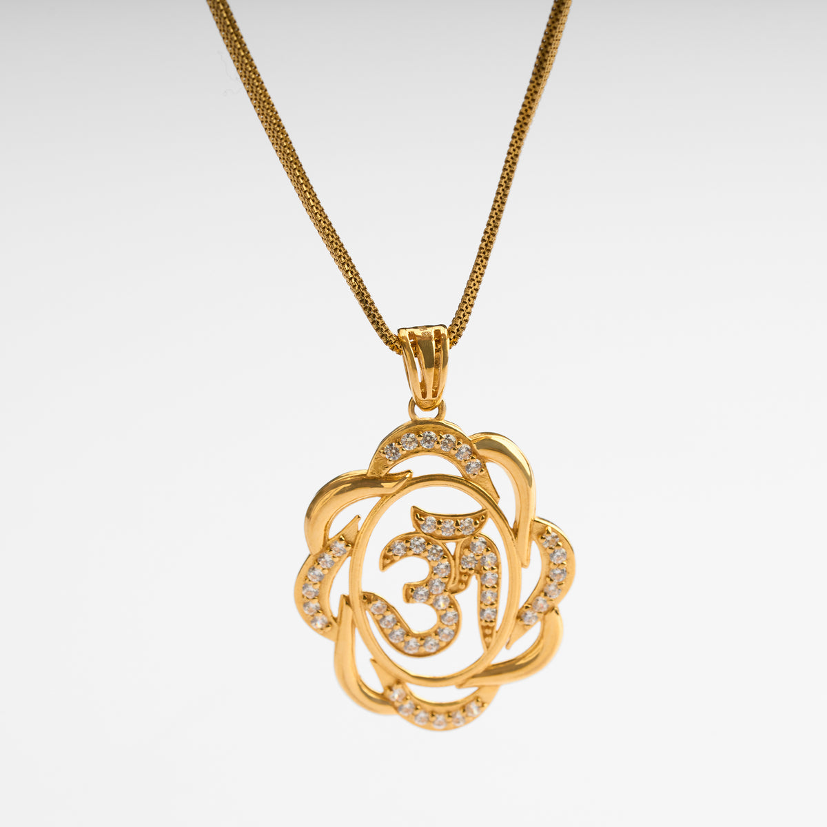 Men's Gold Religious CZ Pendant