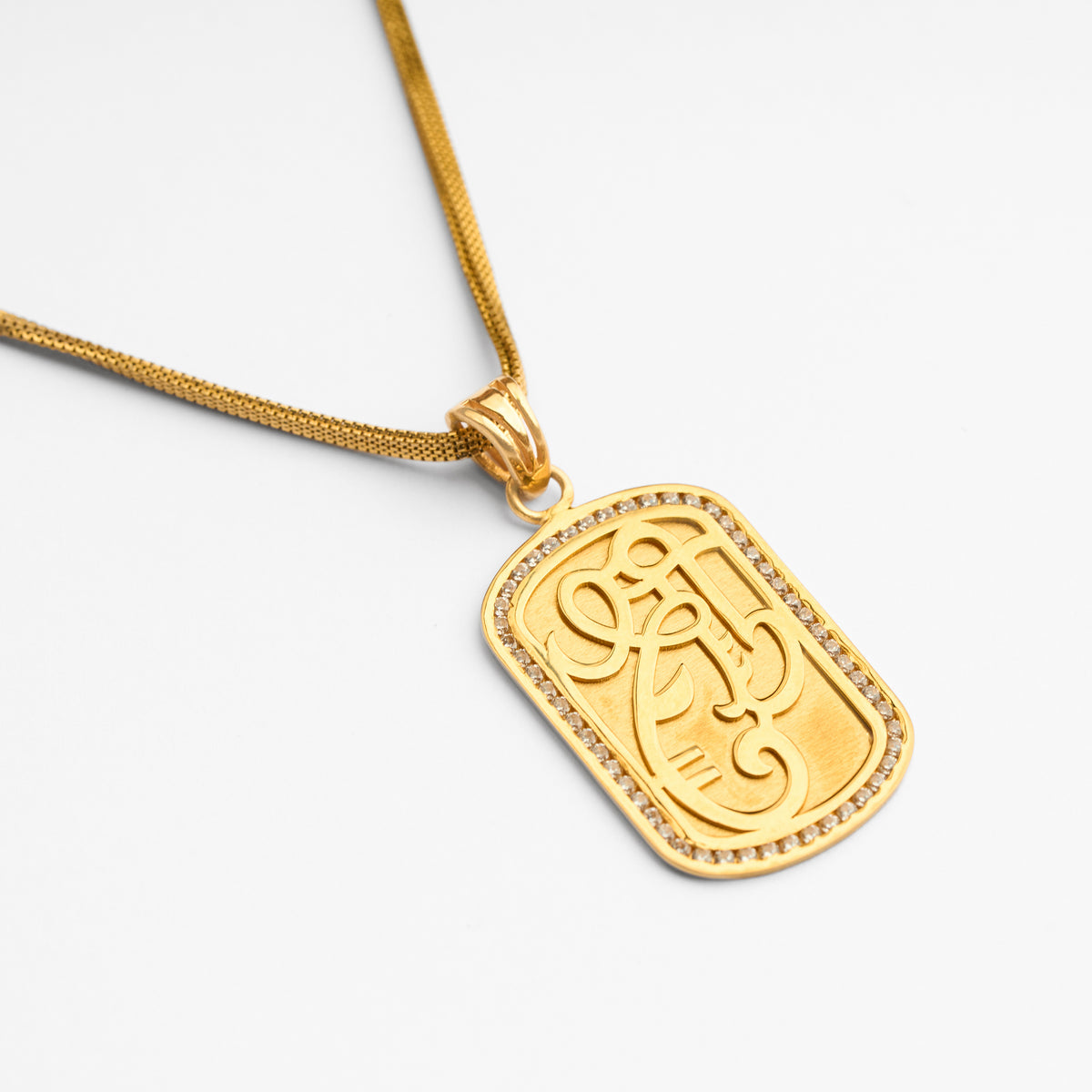 Men's Gold Religious CZ Pendant