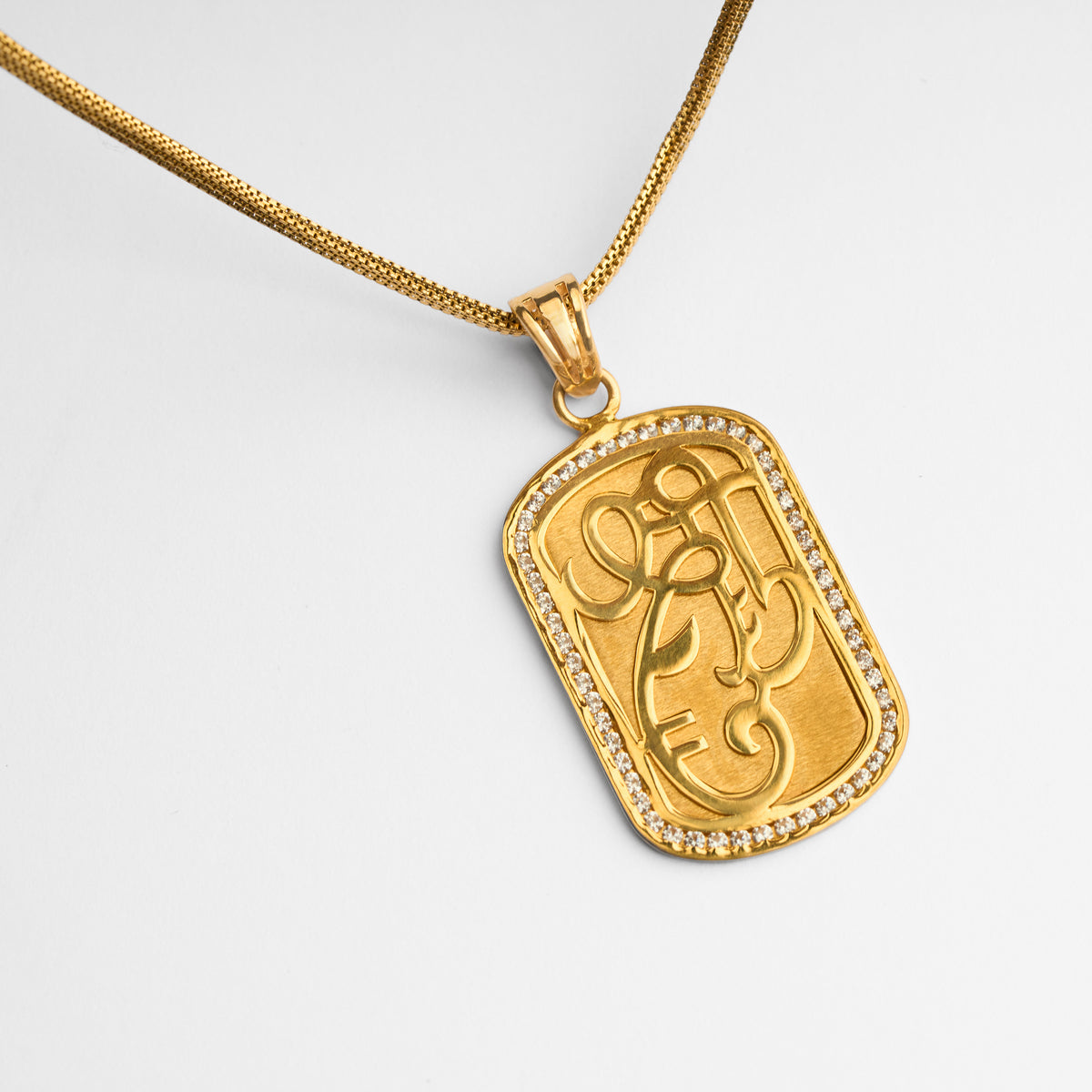 Men's Gold Religious CZ Pendant