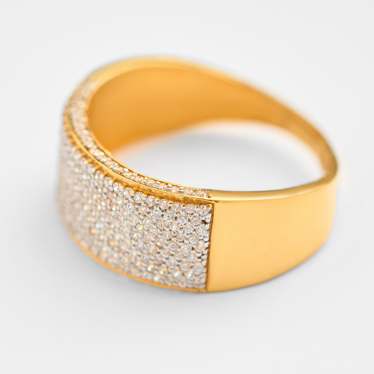 Men's Gold CZ Band Ring