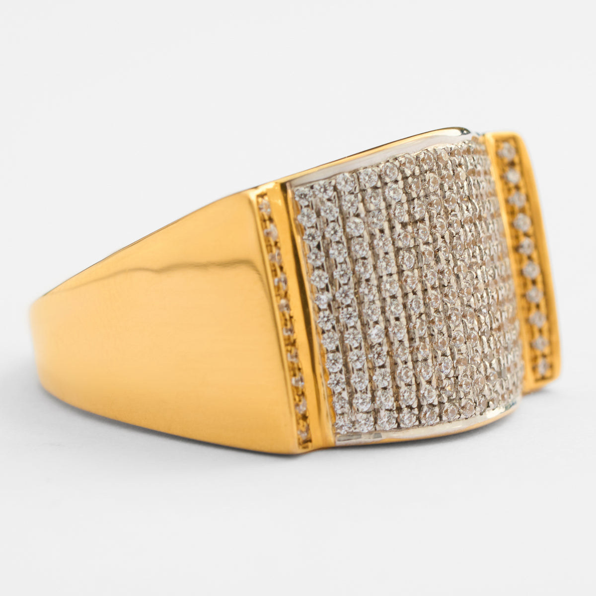 Men's Gold CZ Band Ring