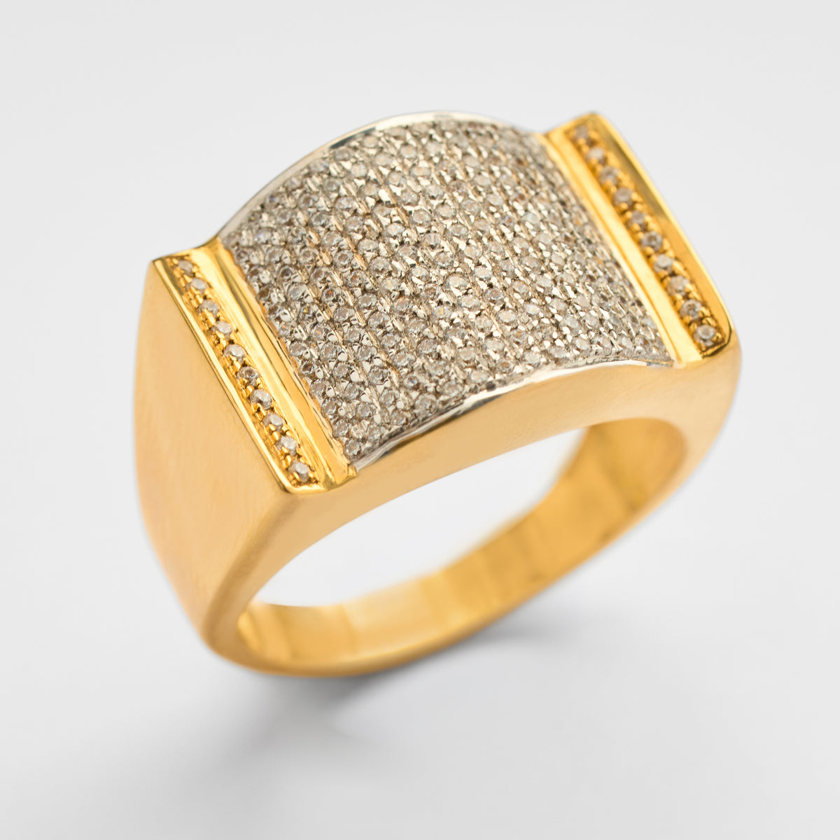 Men's Gold CZ Band Ring