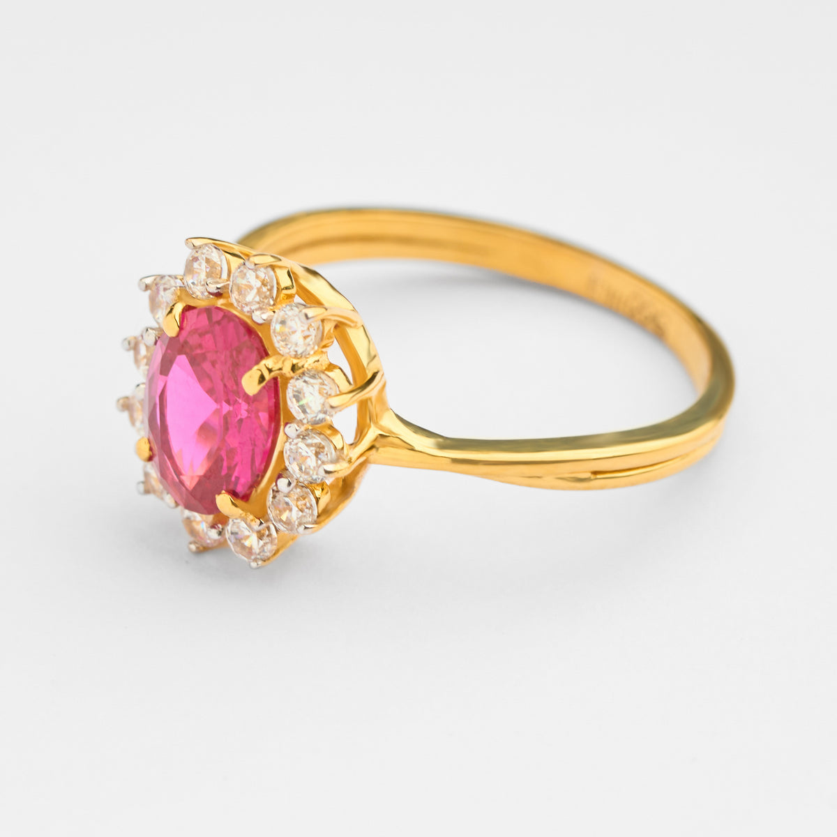 Gold Colour Stone & CZ Ring