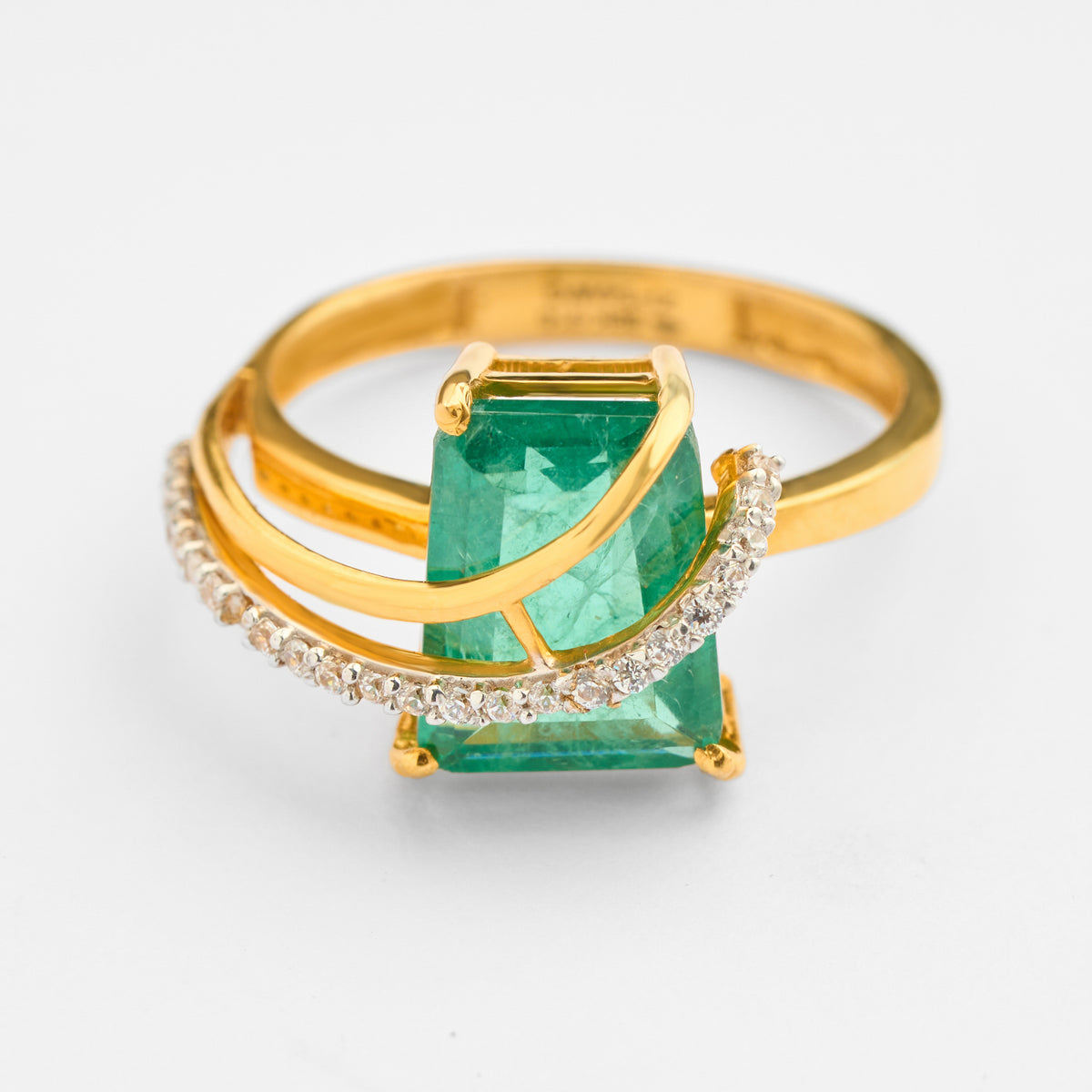 Gold CZ & Colour Stone Ring
