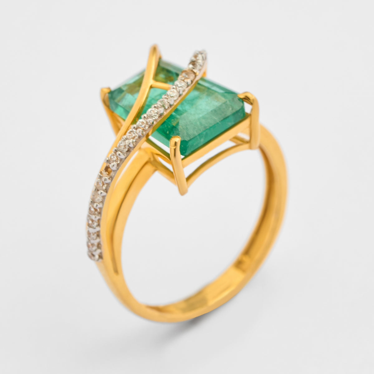 Gold CZ & Colour Stone Ring