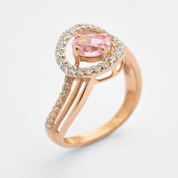 Gold Colour Stone & CZ Ring