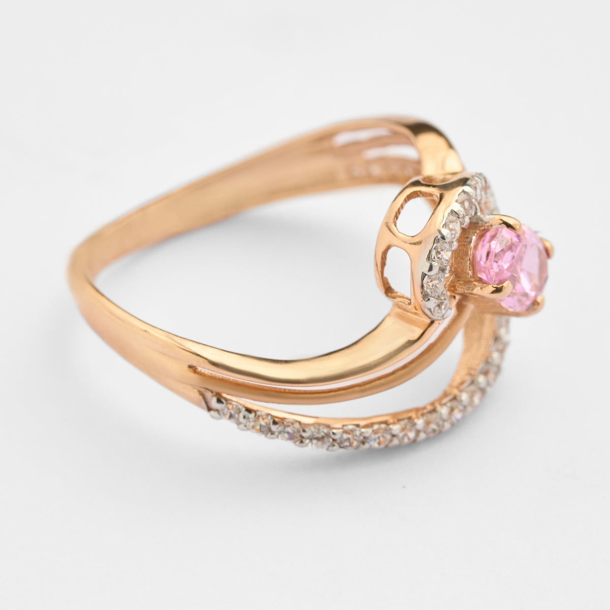 Gold Colour Stone & CZ Ring