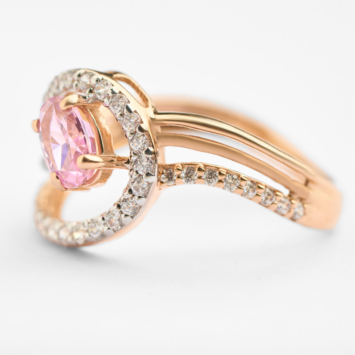 Gold Colour Stone & CZ Ring