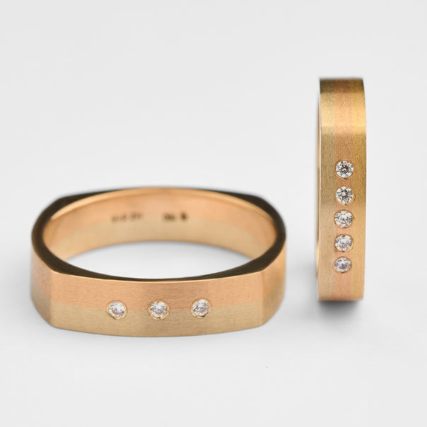 Couples Gold CZ Band Ring