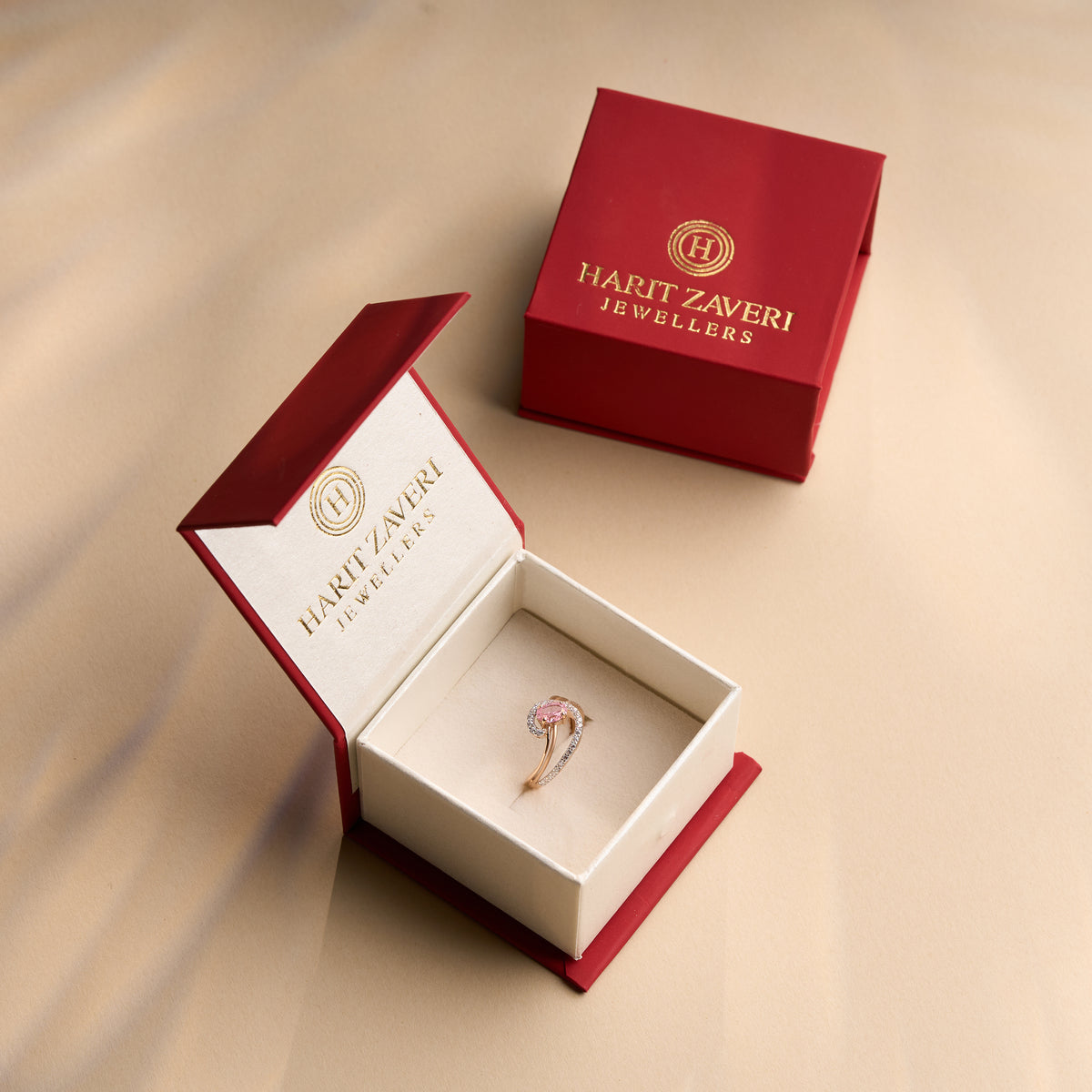 Gold Colour Stone & CZ Ring